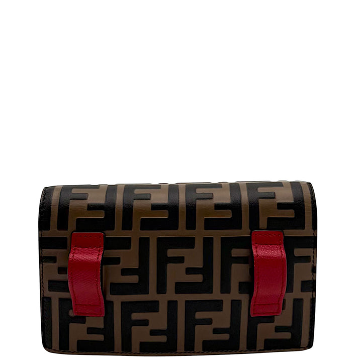 Zucca Embossed & Red Leather Convertible Belt Bag