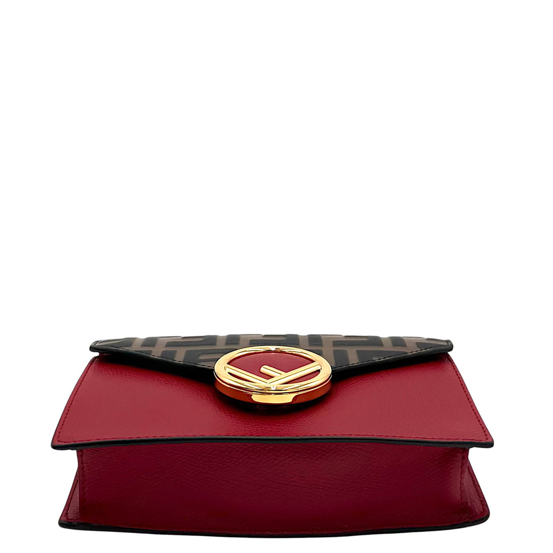 Zucca Embossed & Red Leather Convertible Belt Bag