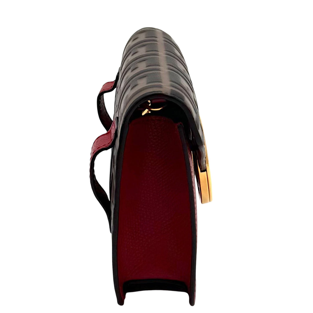 Zucca Embossed & Red Leather Convertible Belt Bag
