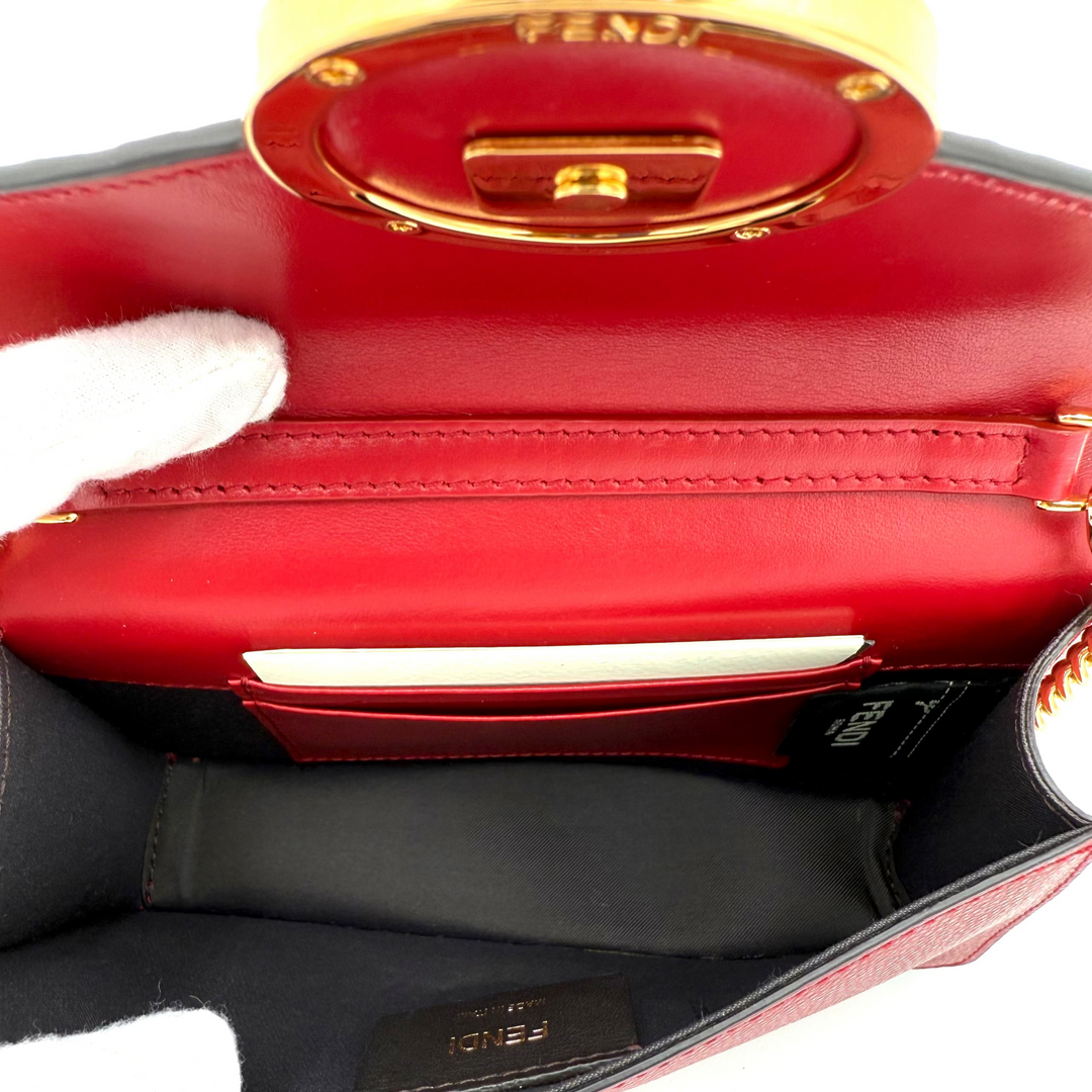 Zucca Embossed & Red Leather Convertible Belt Bag