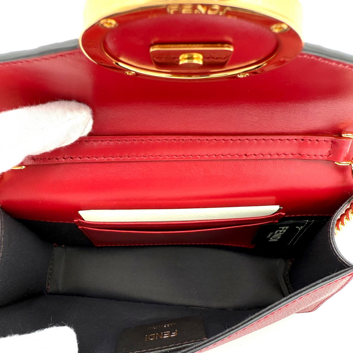 Zucca Embossed & Red Leather Convertible Belt Bag