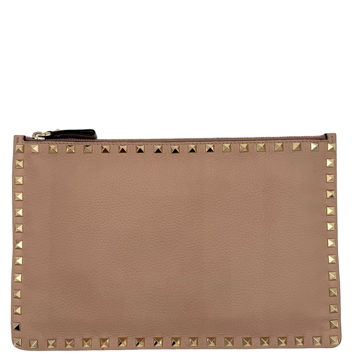 Rockstud Large Leather Clutch Bag