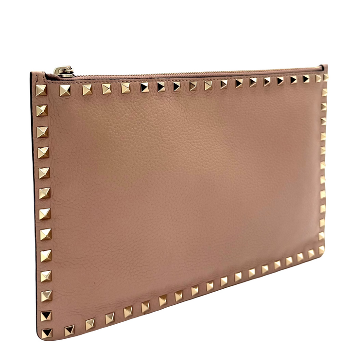 Rockstud Large Leather Clutch Bag
