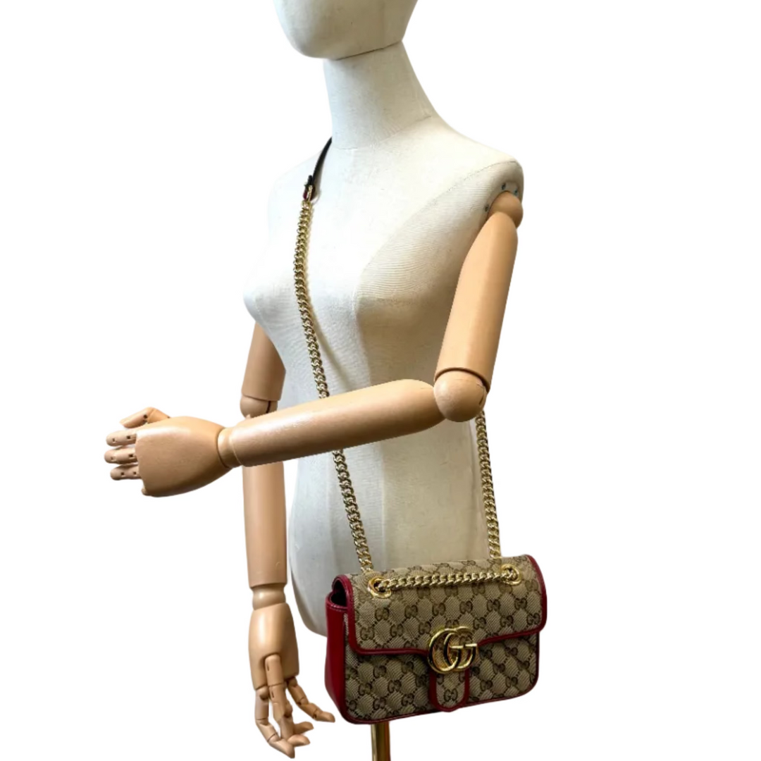 GG Marmont Diagonal Quilted Flap Bag