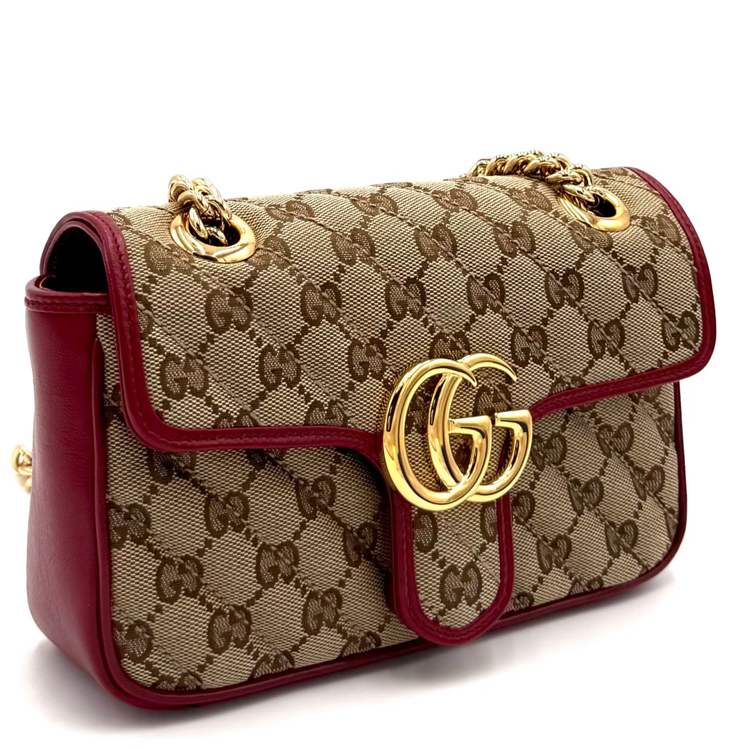 GG Marmont Diagonal Quilted Flap Bag