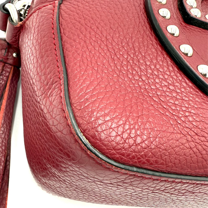 Soho Disco Small Studded Pebbled Calfskin Bag