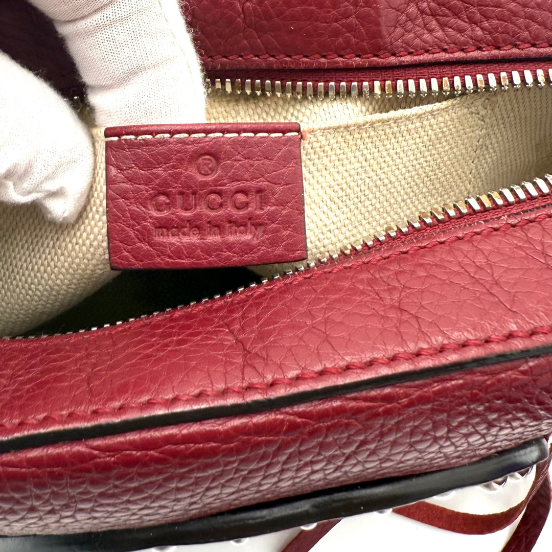 Soho Disco Small Studded Pebbled Calfskin Bag