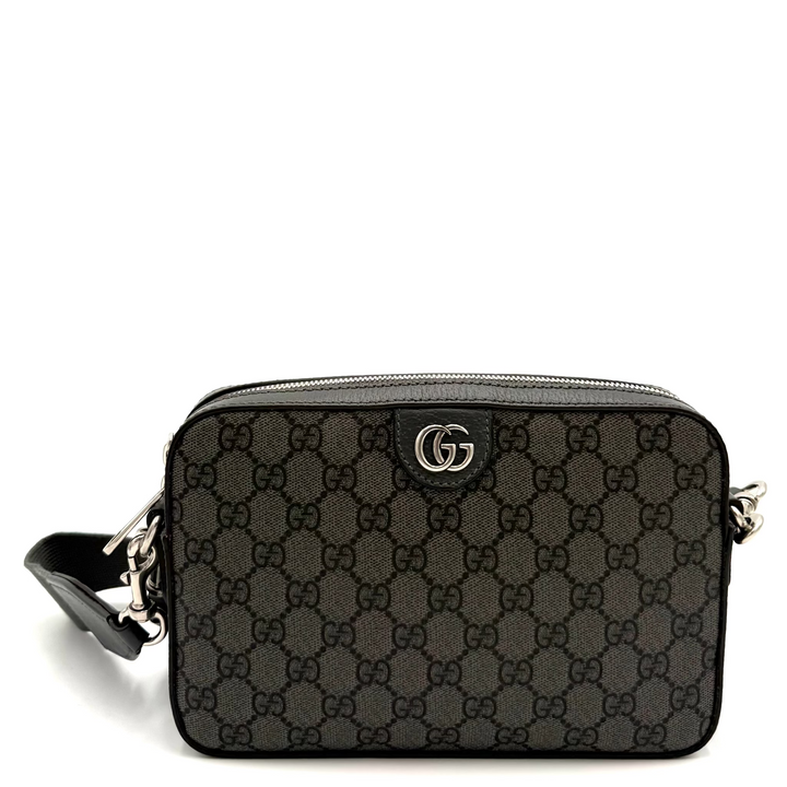 Ophidia Small Shoulder Bag GG Supreme Grey/Black Canvas