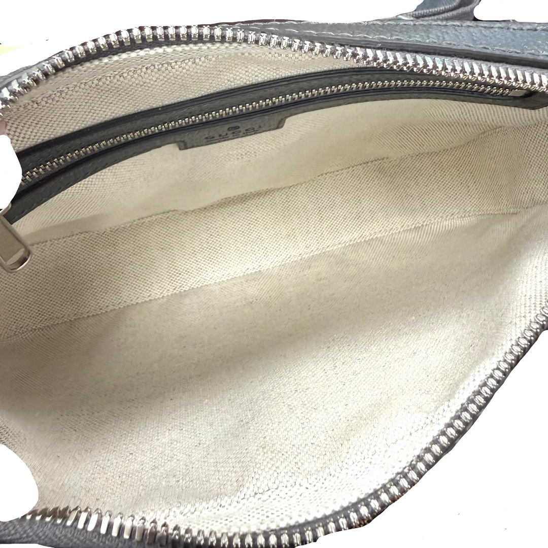 Ophidia Small Shoulder Bag GG Supreme Grey/Black Canvas