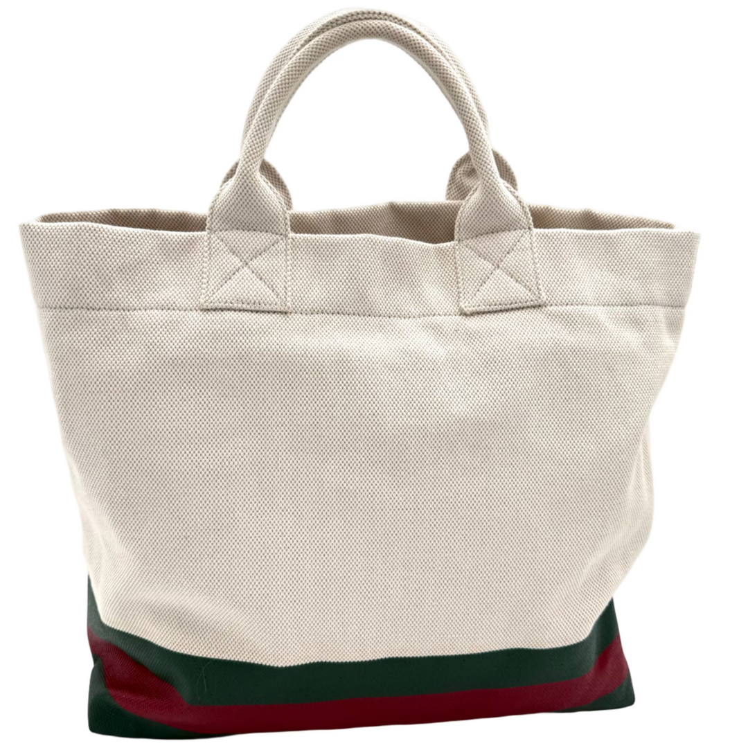 Embossed Detail Canvas Tote Bag