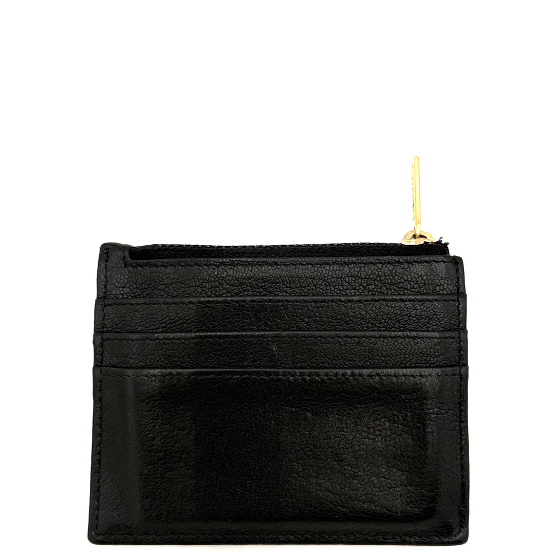 CC Timeless Zippered Lambskin Leather Card Holder