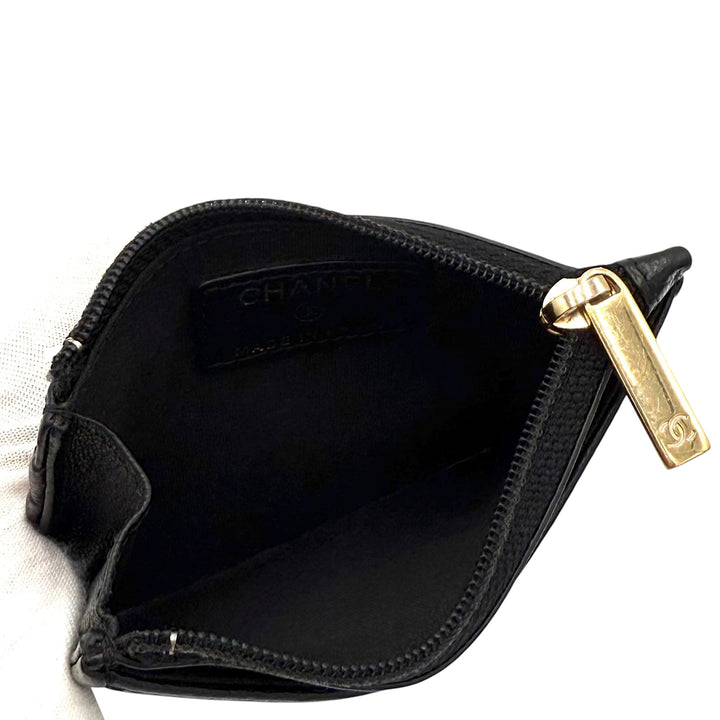 CC Timeless Zippered Lambskin Leather Card Holder