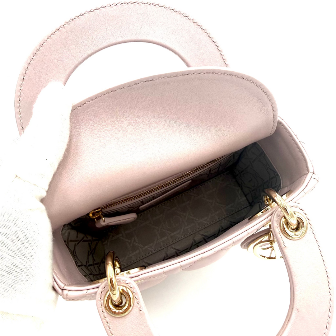 Lady Dior Mini Cannage Quilted Leather Bag