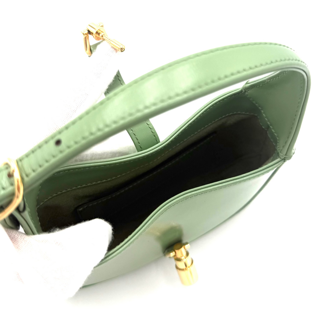 Jackie 1961 Lux Green Soil Grass Mini Leather Bag