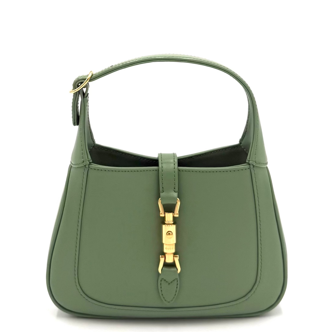 Jackie 1961 Lux Green Soil Grass Mini Leather Bag