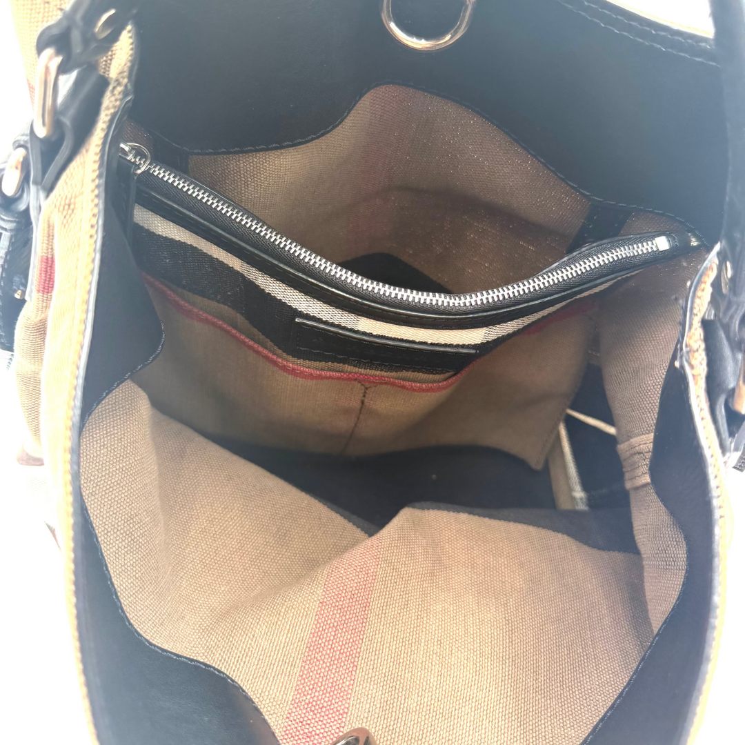 Ashby Medium Check Hobo Bucket Bag