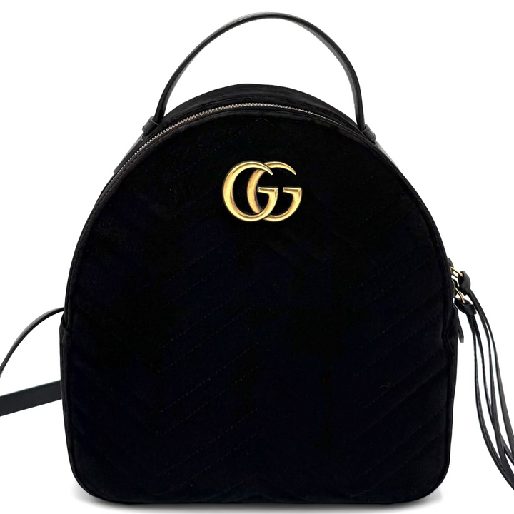 GG Marmont Black Velvet Backpack