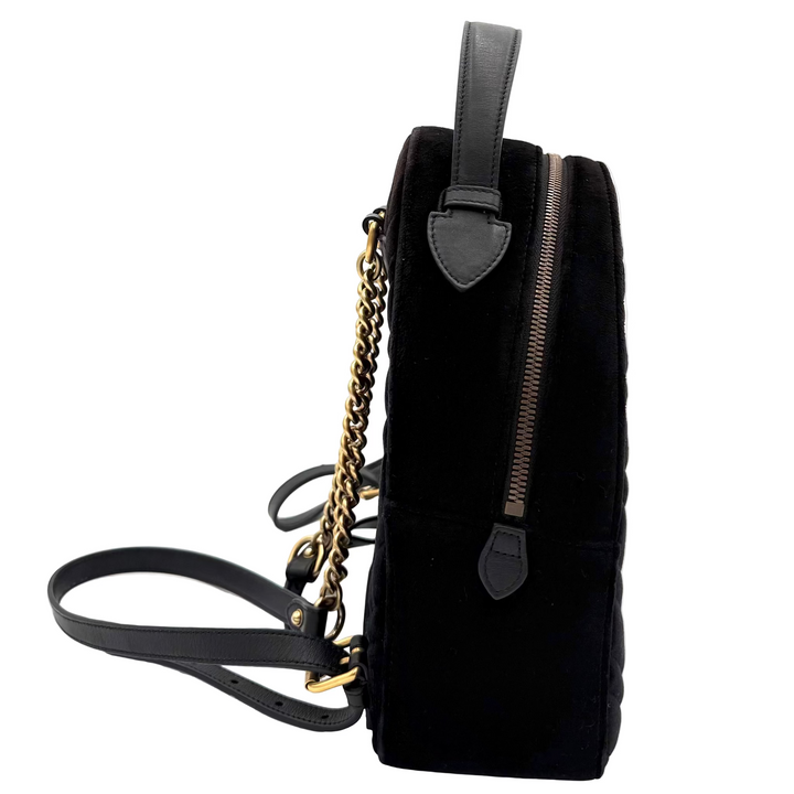 GG Marmont Black Velvet Backpack