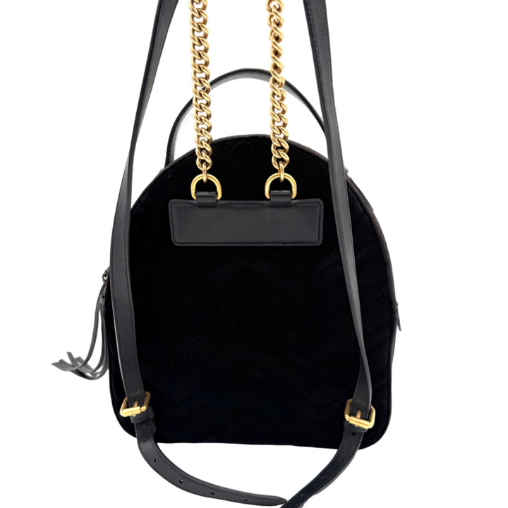 GG Marmont Black Velvet Backpack