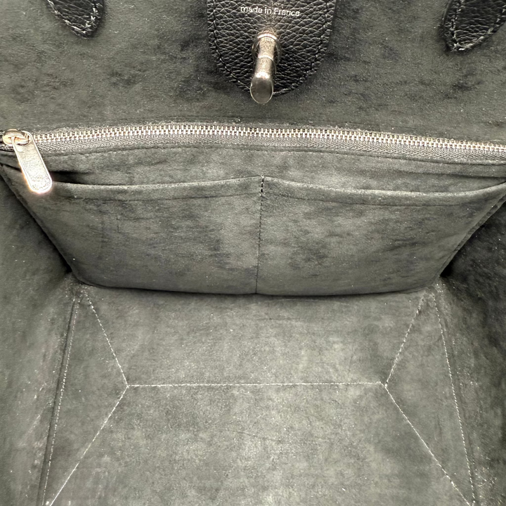 LockMe Cabas Calfskin Leather Tote Bag in Black