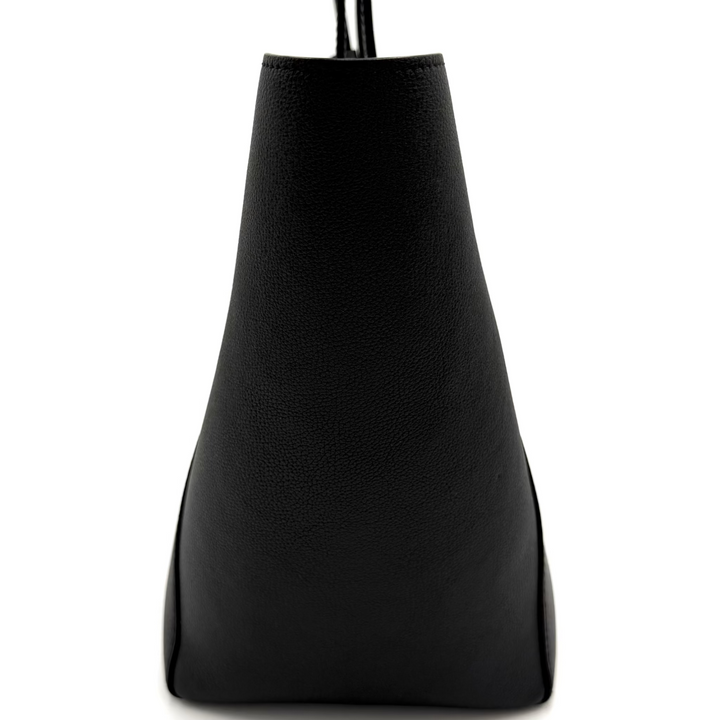 LockMe Cabas Calfskin Leather Tote Bag in Black