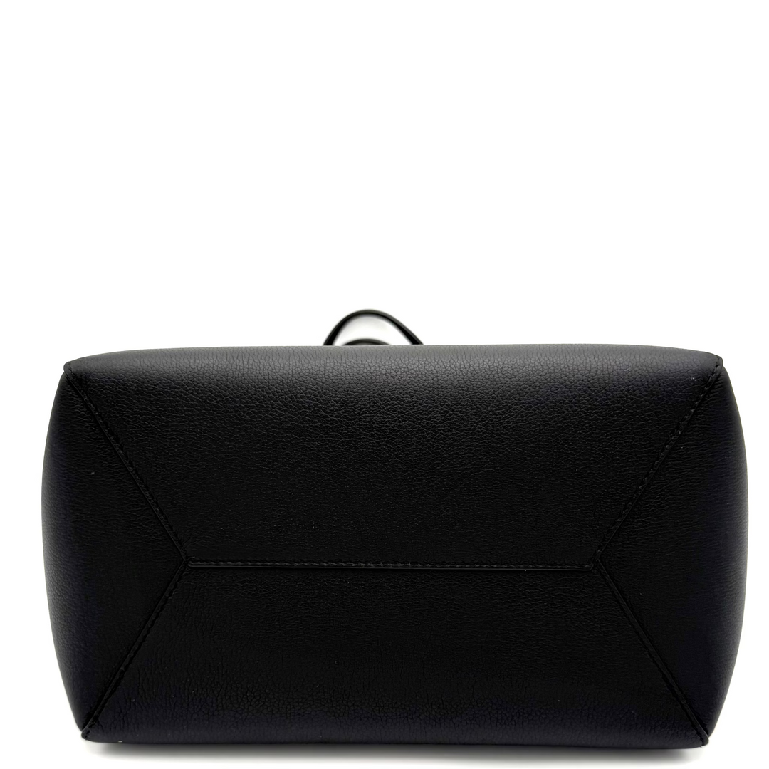 LockMe Cabas Calfskin Leather Tote Bag in Black