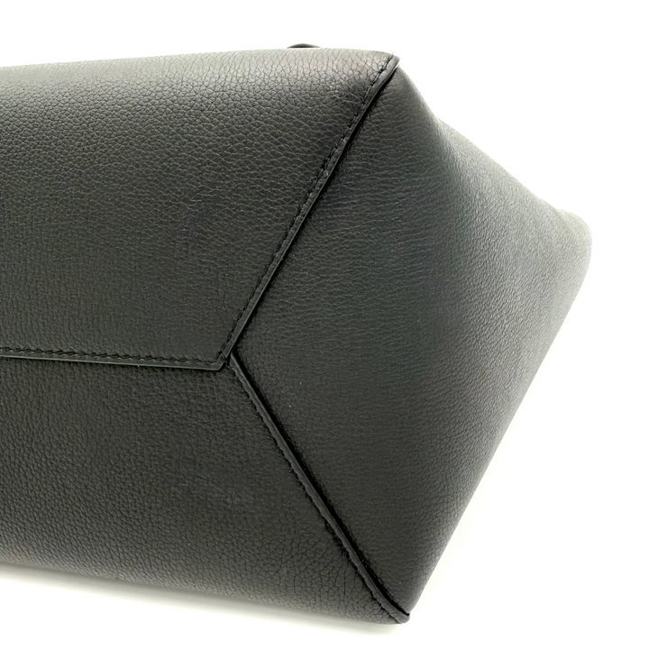 LockMe Cabas Calfskin Leather Tote Bag in Black