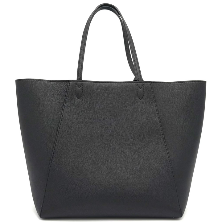 LockMe Cabas Calfskin Leather Tote Bag in Black