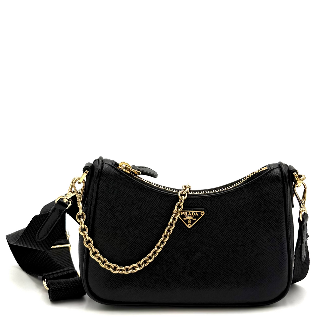 Saffiano Lux Mini Leather Shoulder Bag