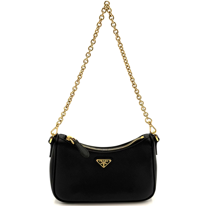 Saffiano Lux Mini Leather Shoulder Bag