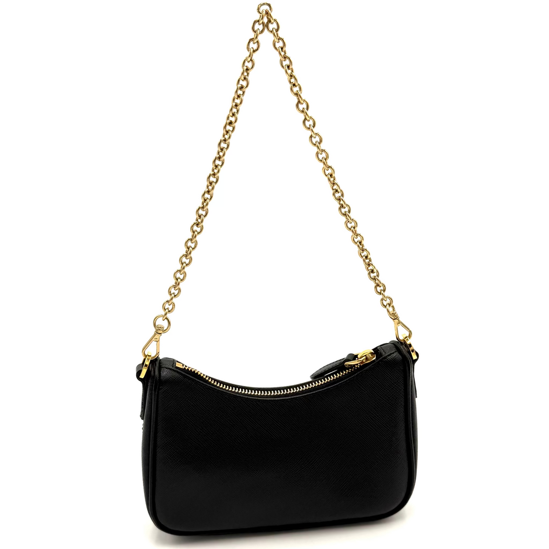 Saffiano Lux Mini Leather Shoulder Bag