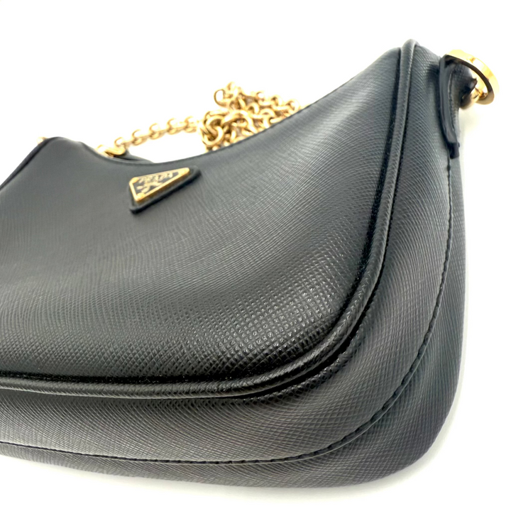 Saffiano Lux Mini Leather Shoulder Bag