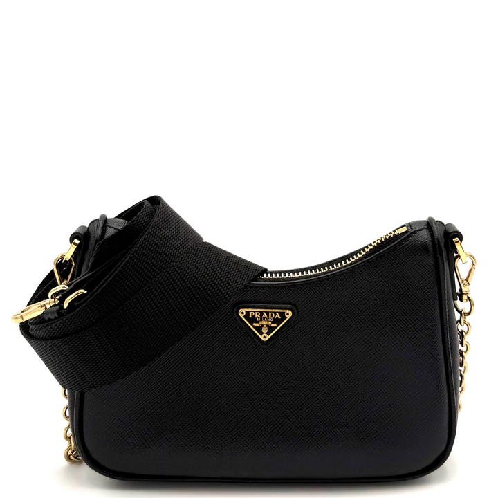 Saffiano Lux Mini Leather Shoulder Bag