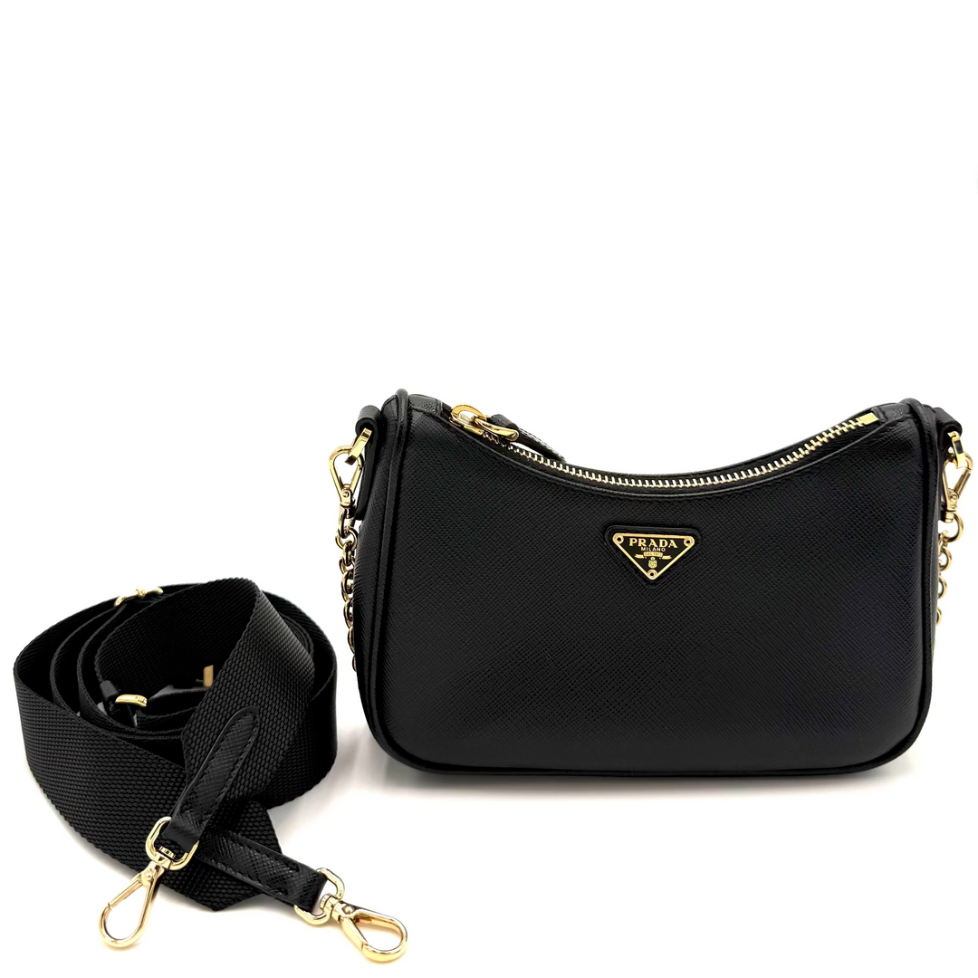 Saffiano Lux Mini Leather Shoulder Bag