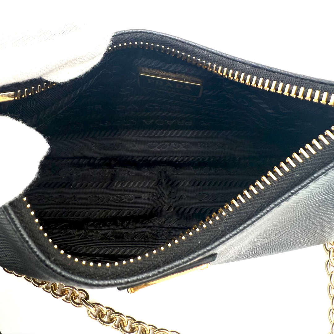 Saffiano Lux Mini Leather Shoulder Bag