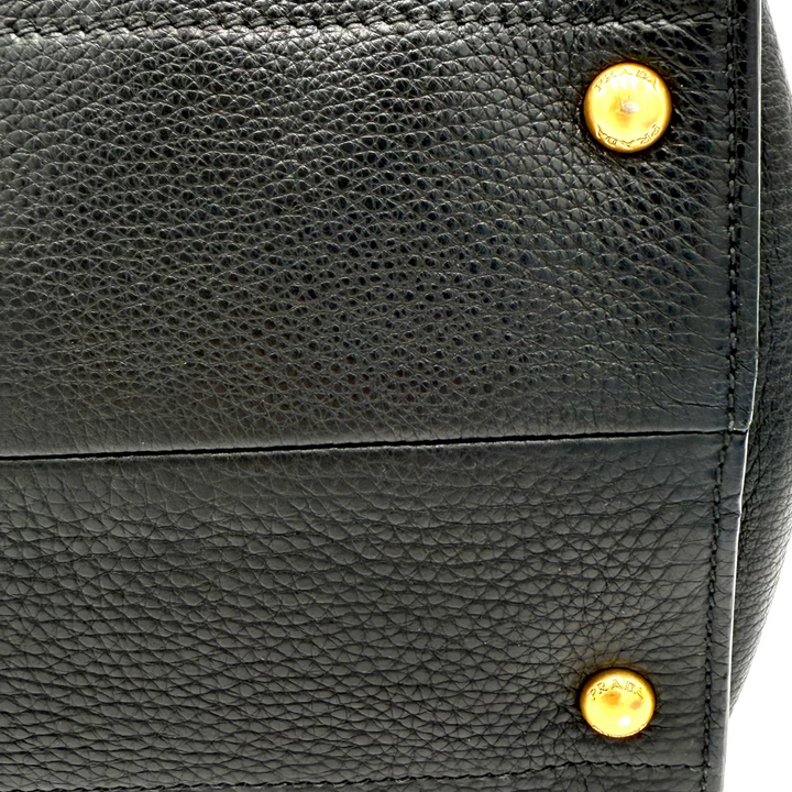 Black Calf Twin Pocket Vitello Daino Tote Bag