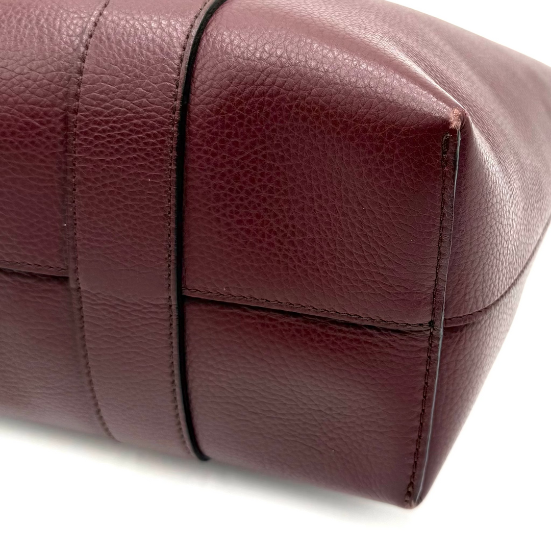 Large Leather Bucket Tote Bag