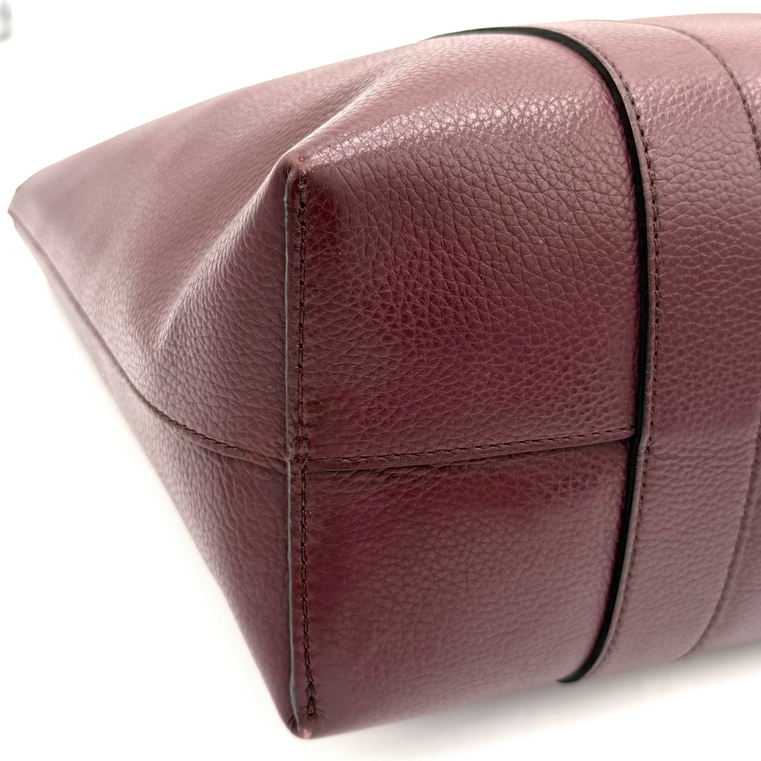 Large Leather Bucket Tote Bag