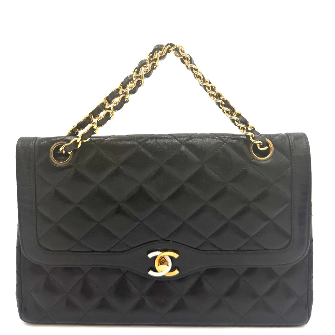 Paris Limited Edition Double Flap Lambskin Chain Bag