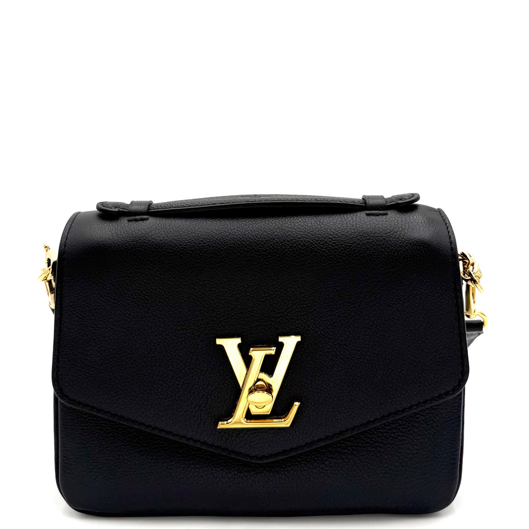 Black Taurillon Leather Oxford Lockme Crossbody Bag