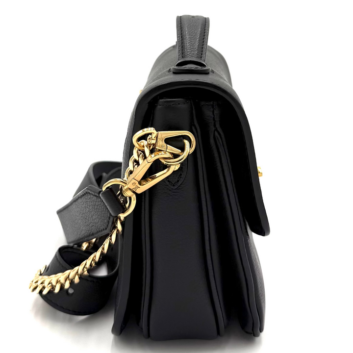 Black Taurillon Leather Oxford Lockme Crossbody Bag
