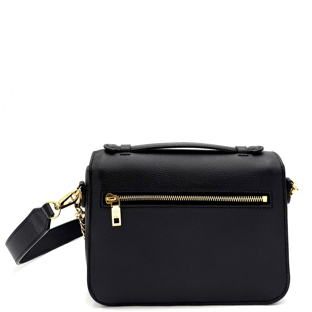 Black Taurillon Leather Oxford Lockme Crossbody Bag