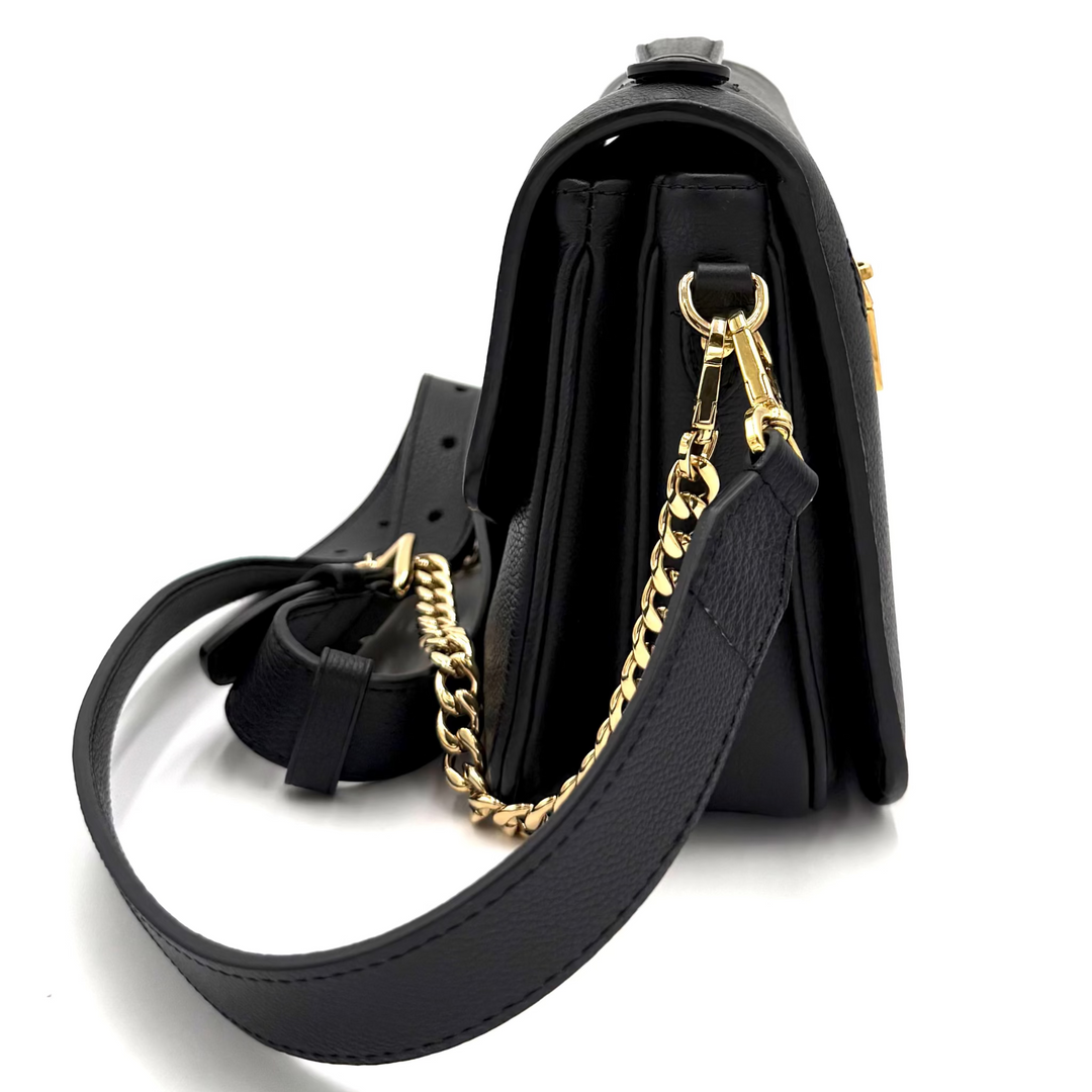 Black Taurillon Leather Oxford Lockme Crossbody Bag