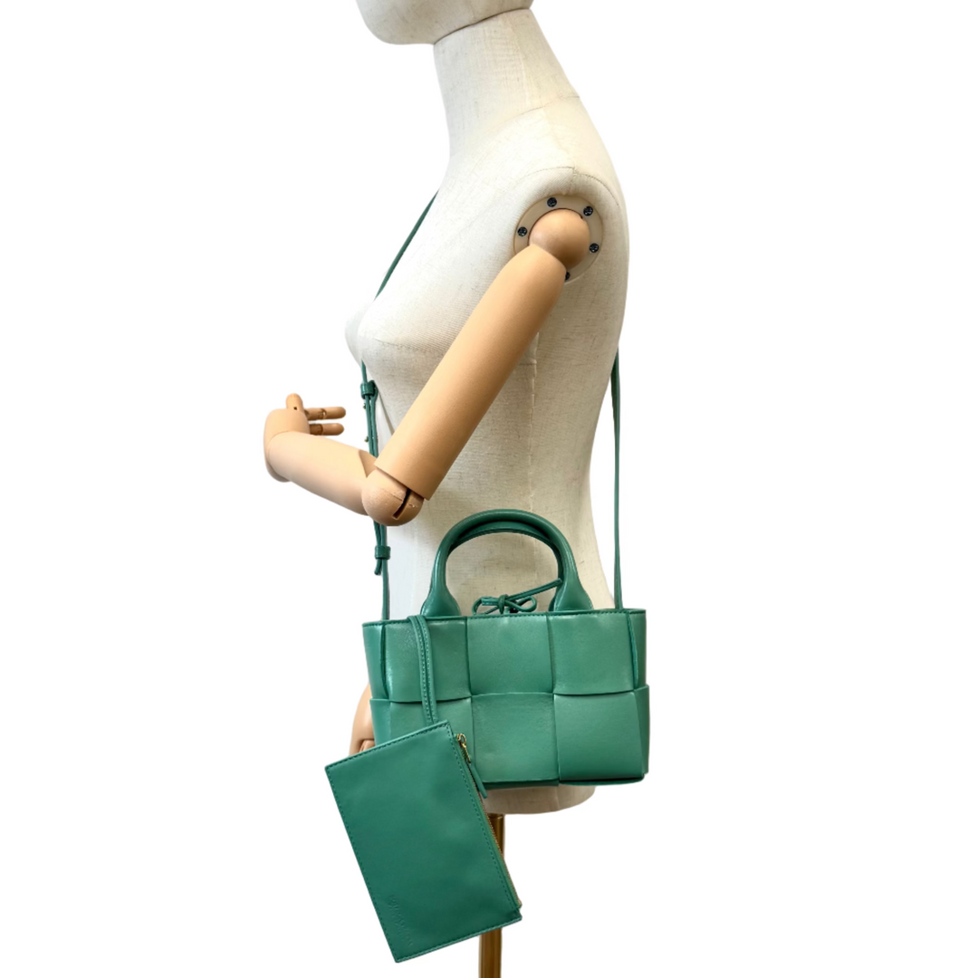 Intrecciato Candy Arco Tote in Mermaid Green