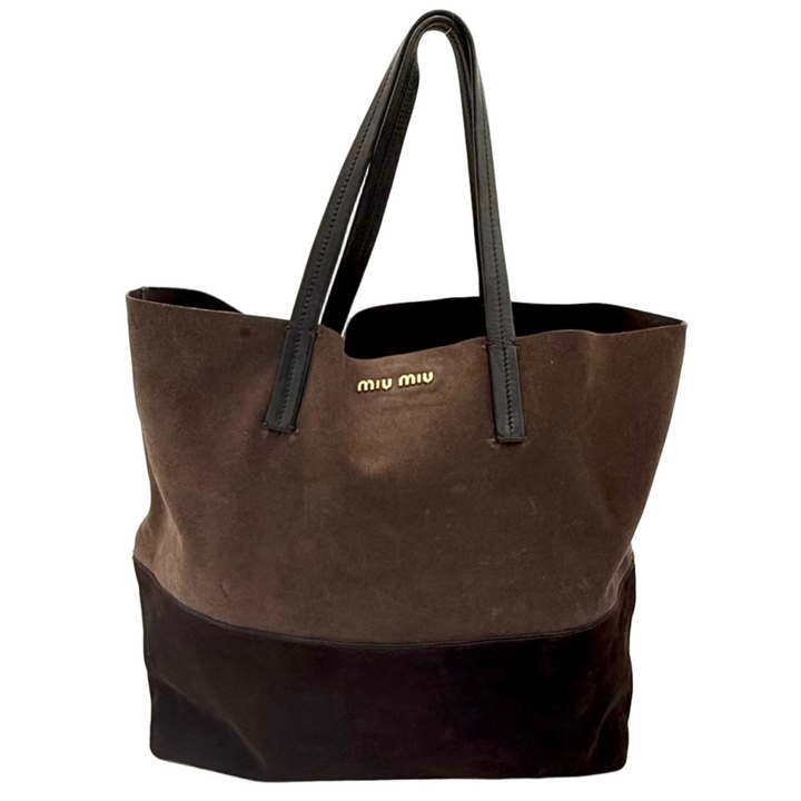 Large Suede Bucket Tote Bag