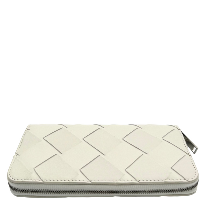 Intreccio Leather Clutch Wallet in White