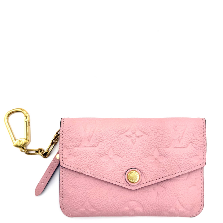 Pink Empreinte Leather Wallet Key Chain