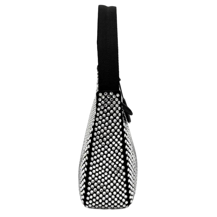 Re-Edition 2000 Mini Crystal Studded Bag
