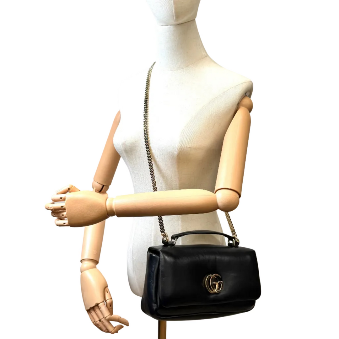 Black GG Milano Top Handle Bag