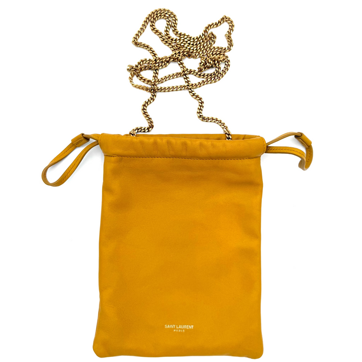 YSL Drawstring Leather Pouch on Chain